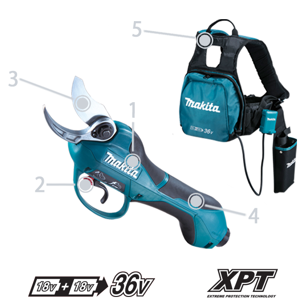 Smooth cutting with Cordless Pruning Shears DUP362